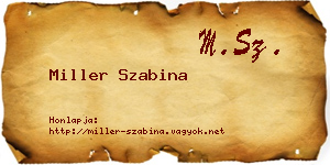 Miller Szabina névjegykártya